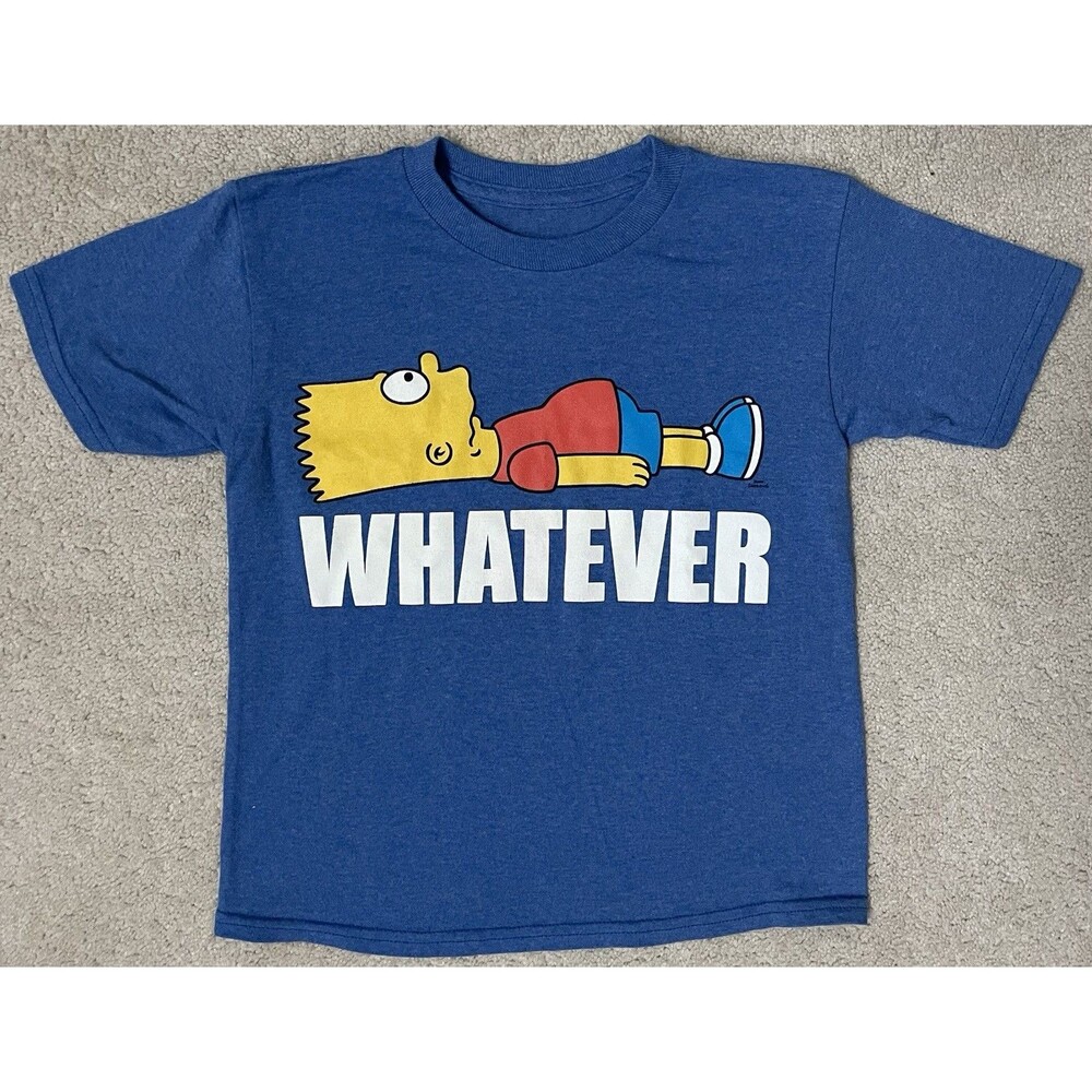 Bart Simpson "Whatever" Tshirt Boys 6/7 Blue